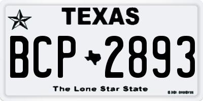 TX license plate BCP2893
