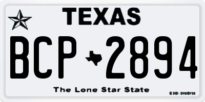 TX license plate BCP2894