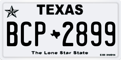 TX license plate BCP2899