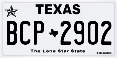 TX license plate BCP2902