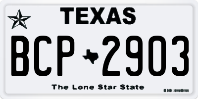 TX license plate BCP2903