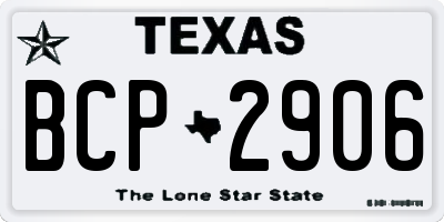 TX license plate BCP2906