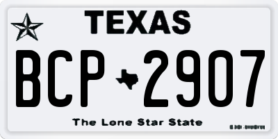 TX license plate BCP2907