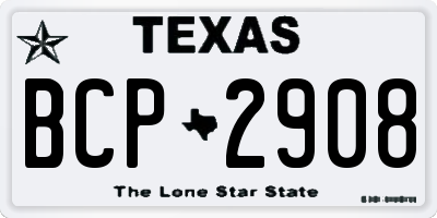 TX license plate BCP2908