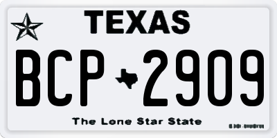TX license plate BCP2909