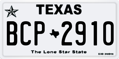 TX license plate BCP2910