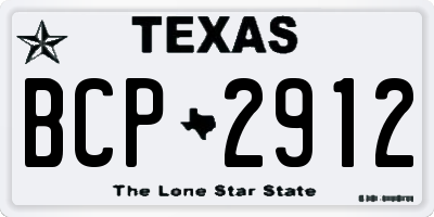 TX license plate BCP2912