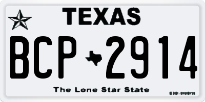 TX license plate BCP2914