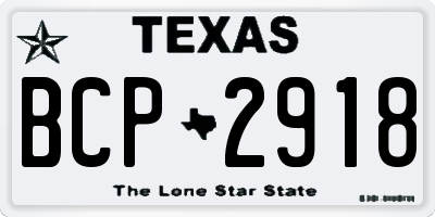 TX license plate BCP2918
