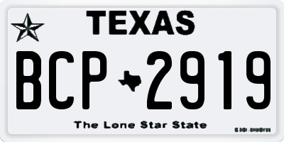 TX license plate BCP2919