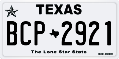 TX license plate BCP2921