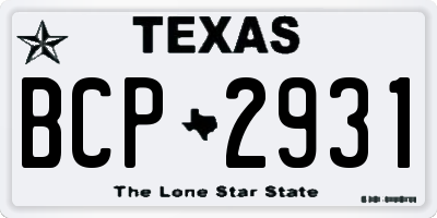TX license plate BCP2931