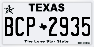 TX license plate BCP2935
