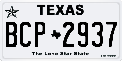 TX license plate BCP2937