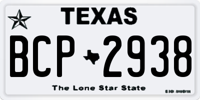 TX license plate BCP2938