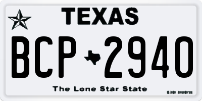 TX license plate BCP2940