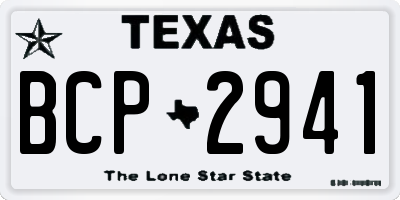 TX license plate BCP2941