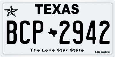 TX license plate BCP2942