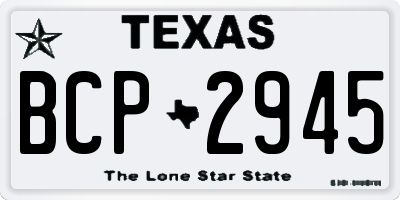 TX license plate BCP2945