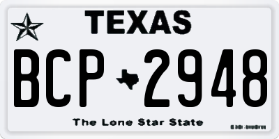 TX license plate BCP2948