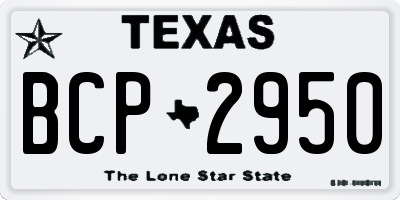 TX license plate BCP2950