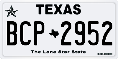 TX license plate BCP2952