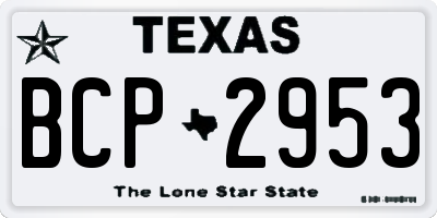 TX license plate BCP2953