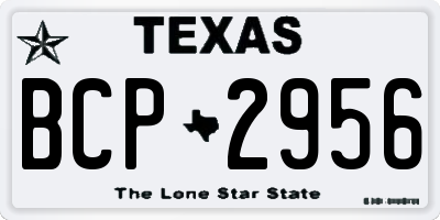 TX license plate BCP2956
