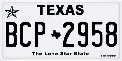 TX license plate BCP2958