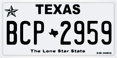TX license plate BCP2959