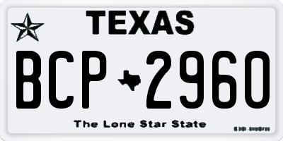 TX license plate BCP2960
