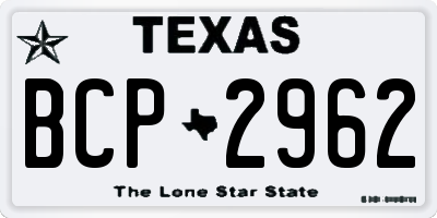 TX license plate BCP2962