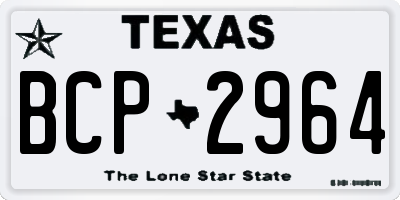 TX license plate BCP2964