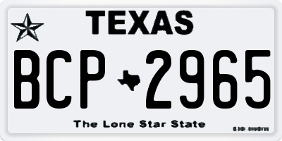 TX license plate BCP2965