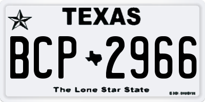 TX license plate BCP2966