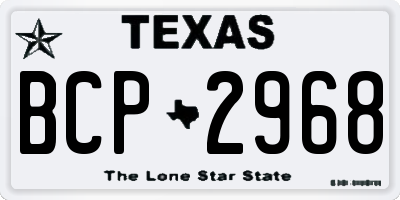 TX license plate BCP2968