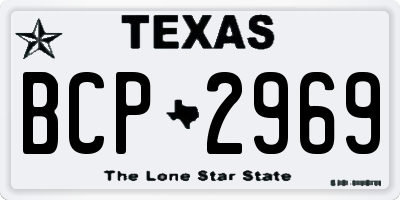 TX license plate BCP2969
