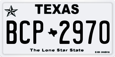 TX license plate BCP2970
