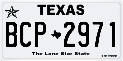 TX license plate BCP2971
