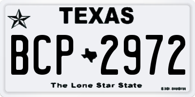 TX license plate BCP2972