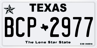 TX license plate BCP2977