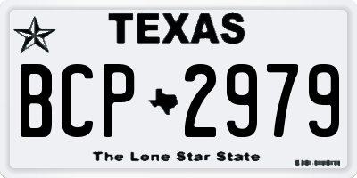 TX license plate BCP2979