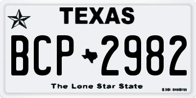 TX license plate BCP2982