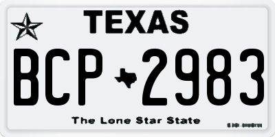 TX license plate BCP2983