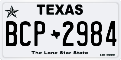 TX license plate BCP2984