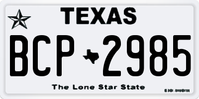 TX license plate BCP2985