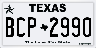 TX license plate BCP2990