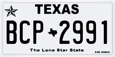 TX license plate BCP2991