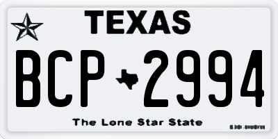 TX license plate BCP2994