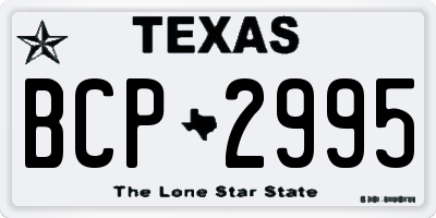 TX license plate BCP2995